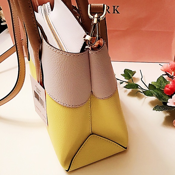 Kate Spade Cameron Street Satchel White/Yellow.NWT - Picture 13 of 14